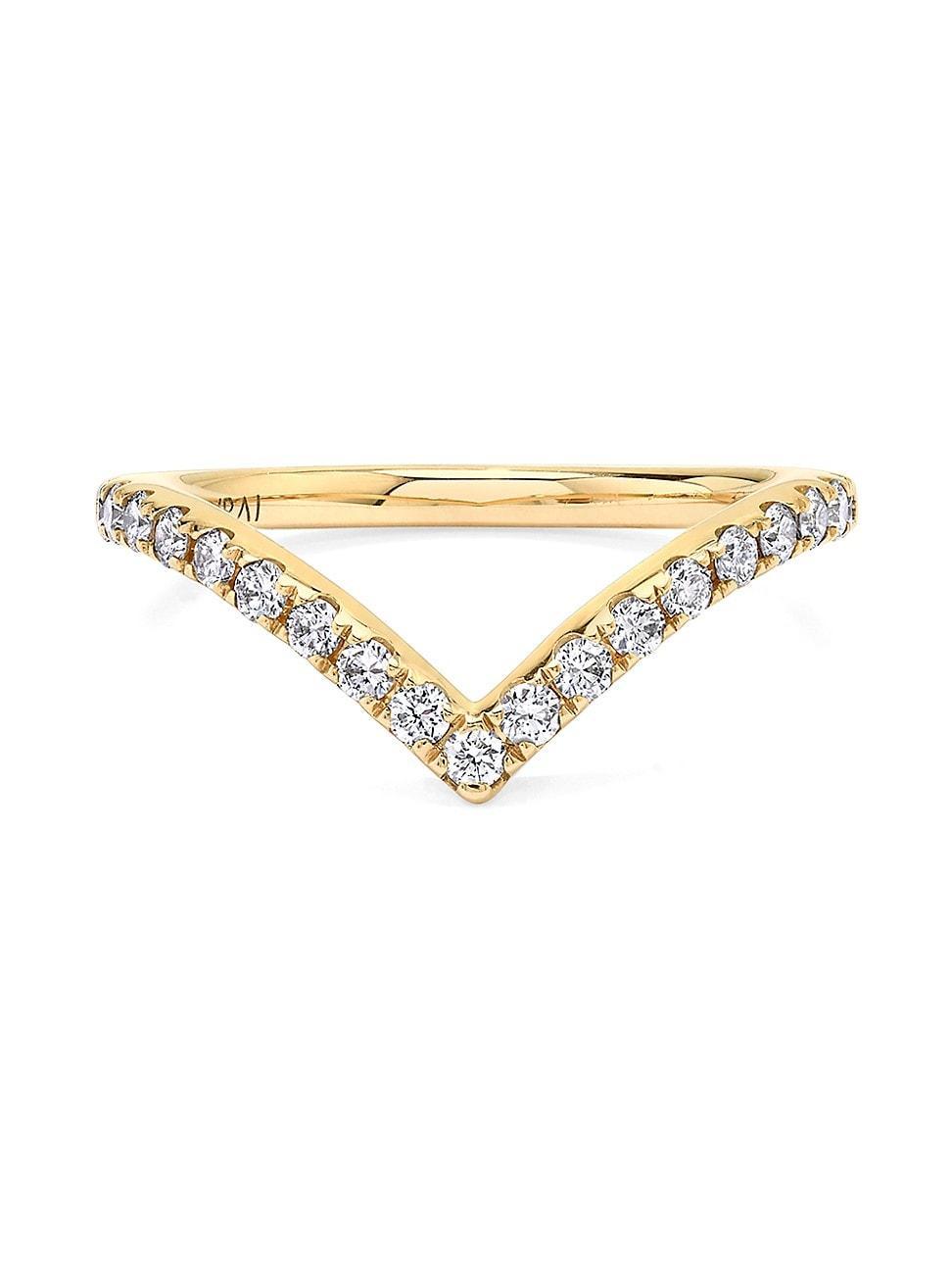 Womens Eternity Bands 14K Gold & 0.38 TCW Lab-Grown Diamond Signature V Band Product Image