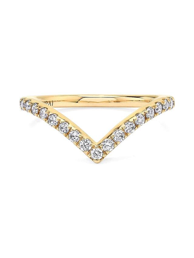 Womens Eternity Bands 14K Gold & Lab-Grown Diamond Signature V Band - Yellow Gold - Size 6 Product Image