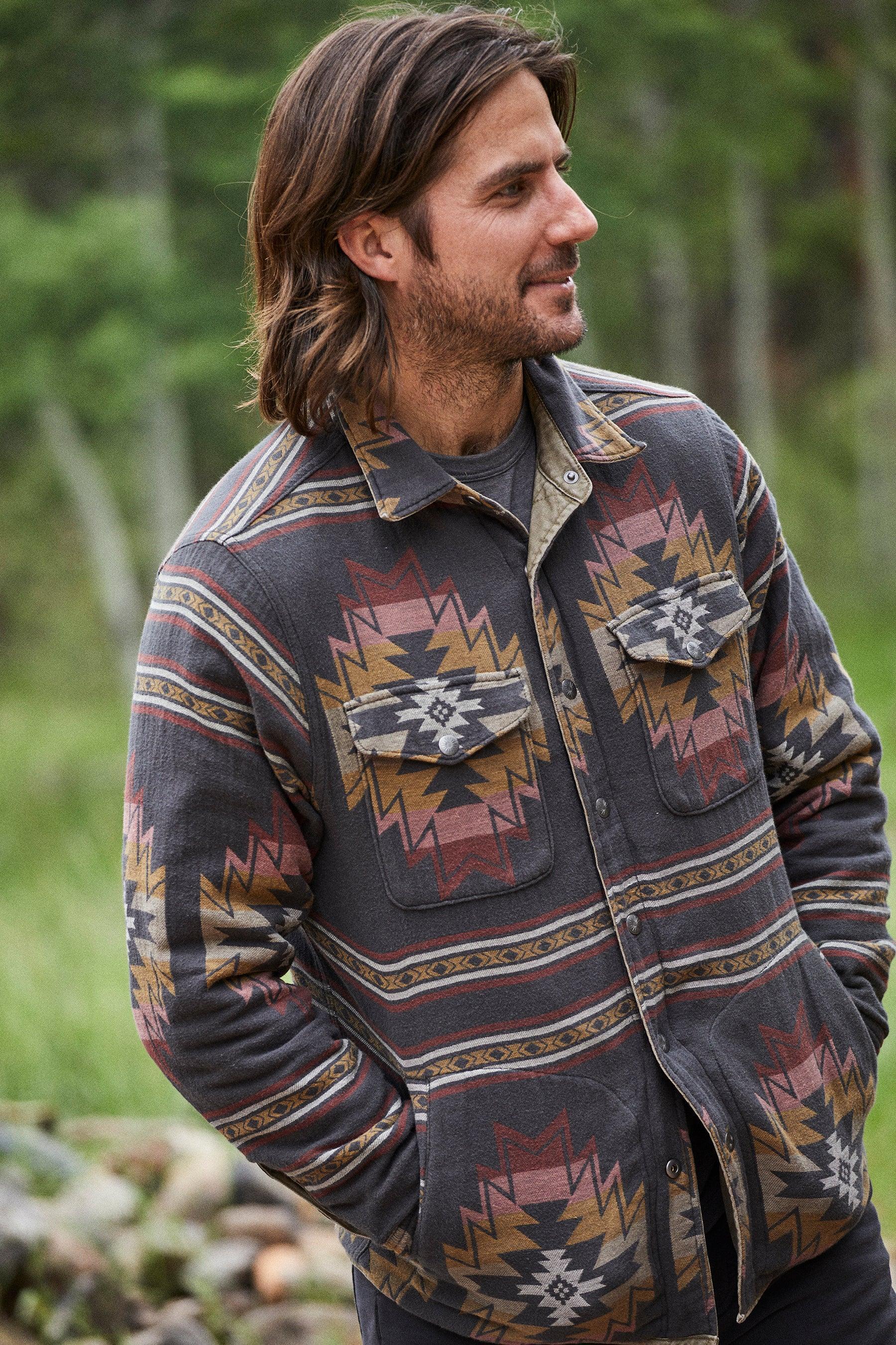 Doug Good Feather Reversible Bondi Jacket - Olive Black Star Nation Product Image