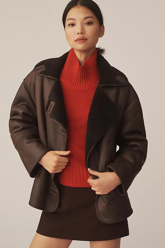 Pilcro Faux-Shearling Cocoon Coat Product Image