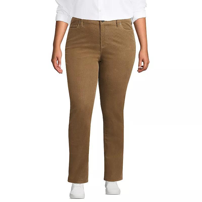 Plus Size Lands End Midrise Straight-Leg Corduroy Pants, Womens Product Image