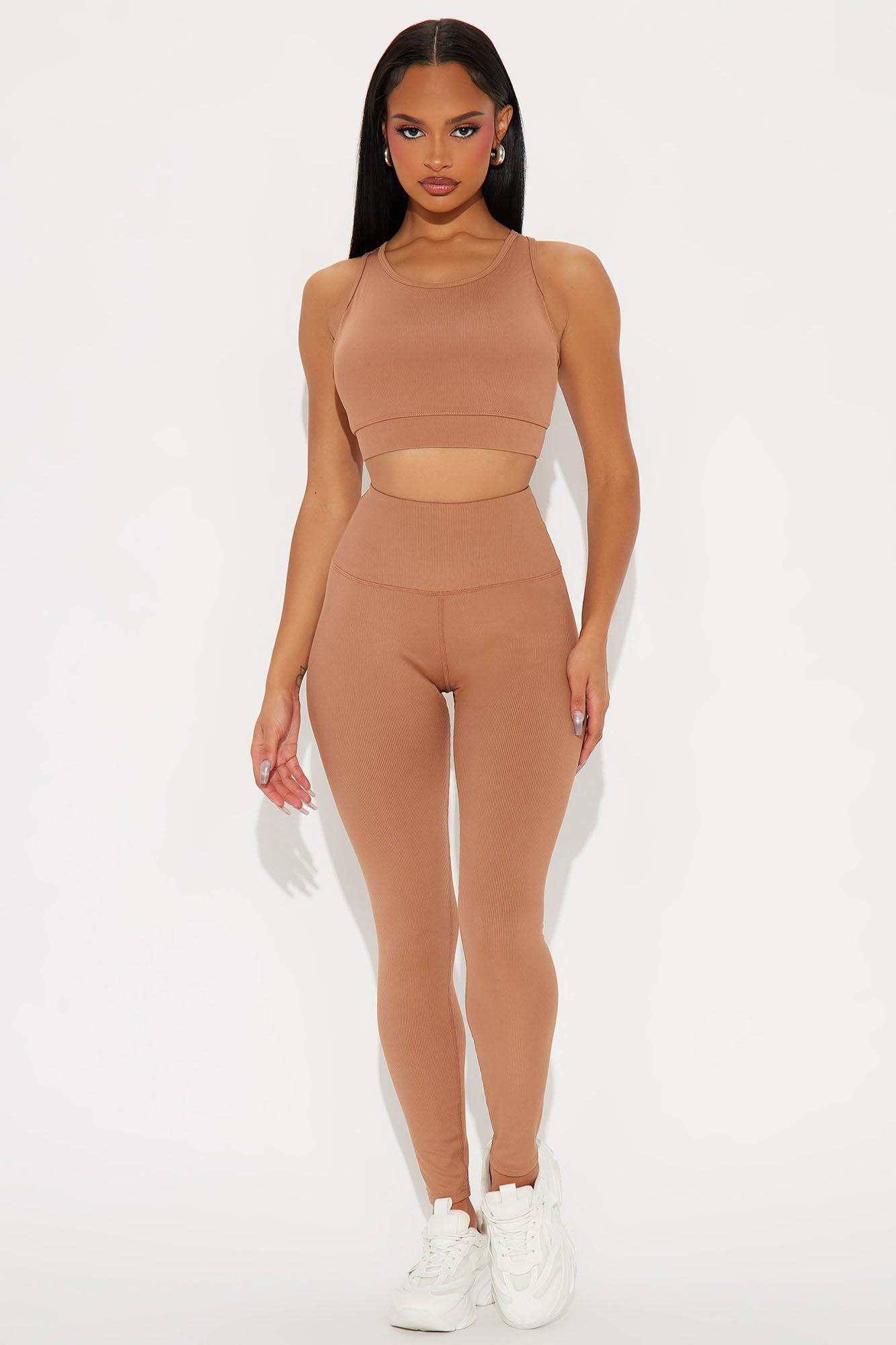 Zen Ribbed Bra Top - Camel Product Image