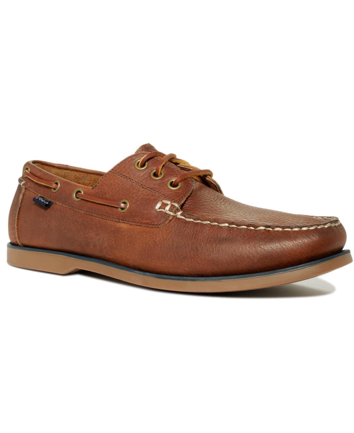 Polo Ralph Lauren Bienne Tumbled Leather Boat Shoes Product Image