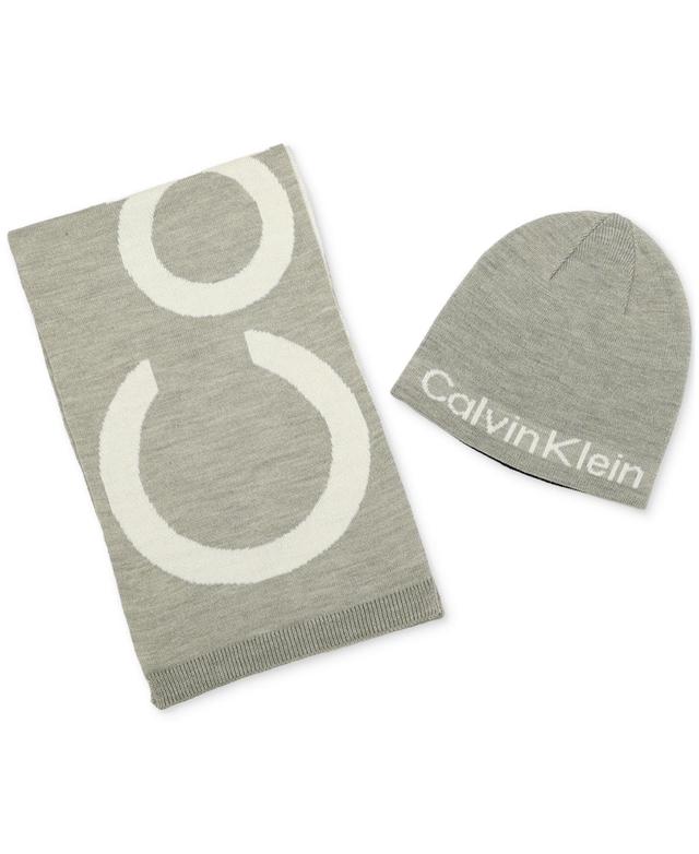 Calvin Klein Mens Large Logo Scarf & Beanie Set Product Image