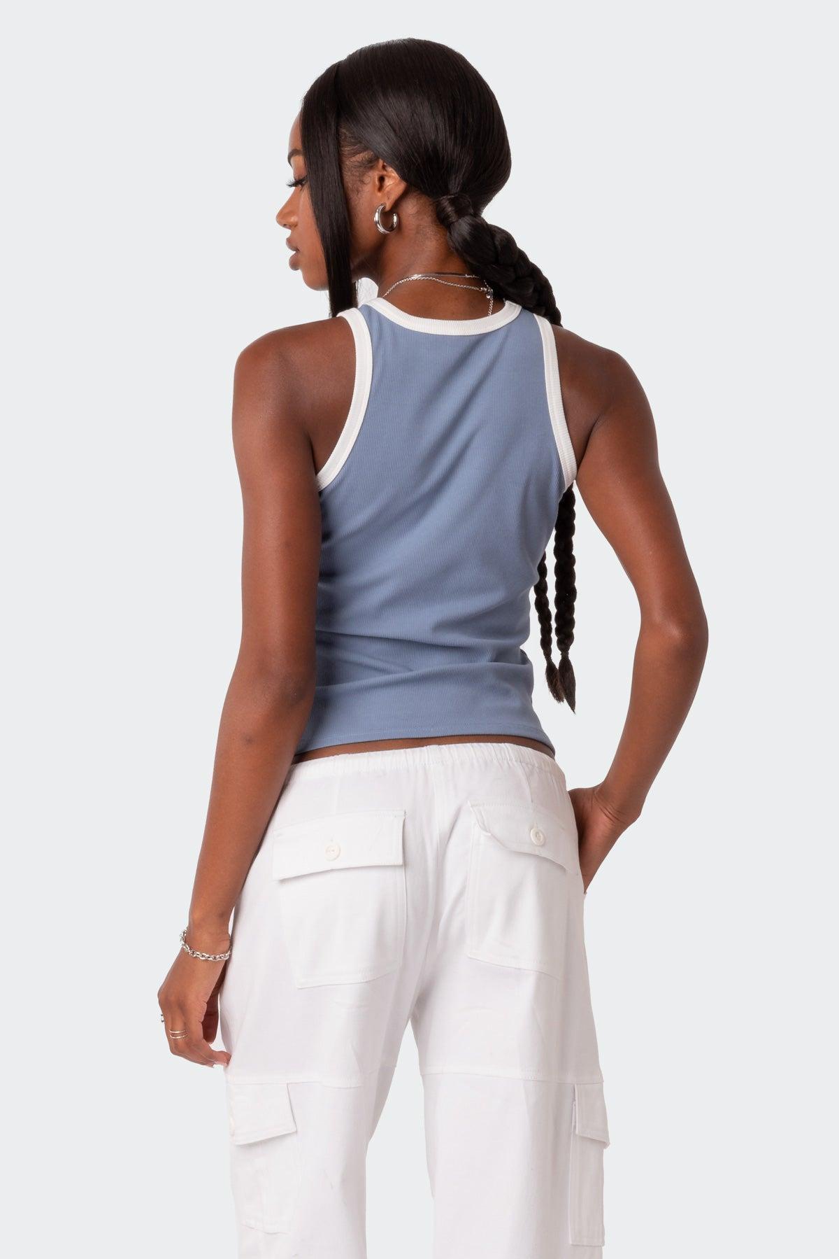 Contrast Ribbed Tank Top Product Image