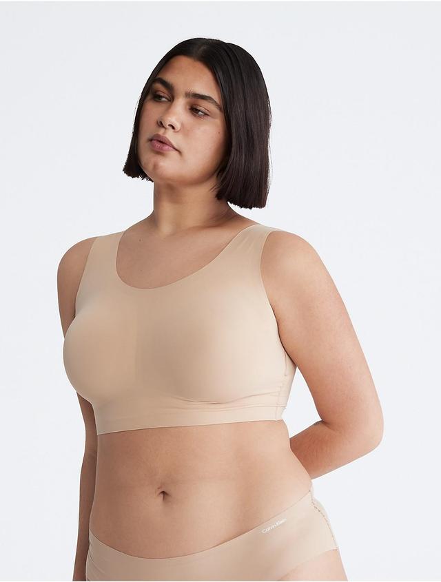 Calvin Klein Womens Invisibles Plus Lightly Lined Comfort V-Neck Bralette - Brown - 2X Product Image