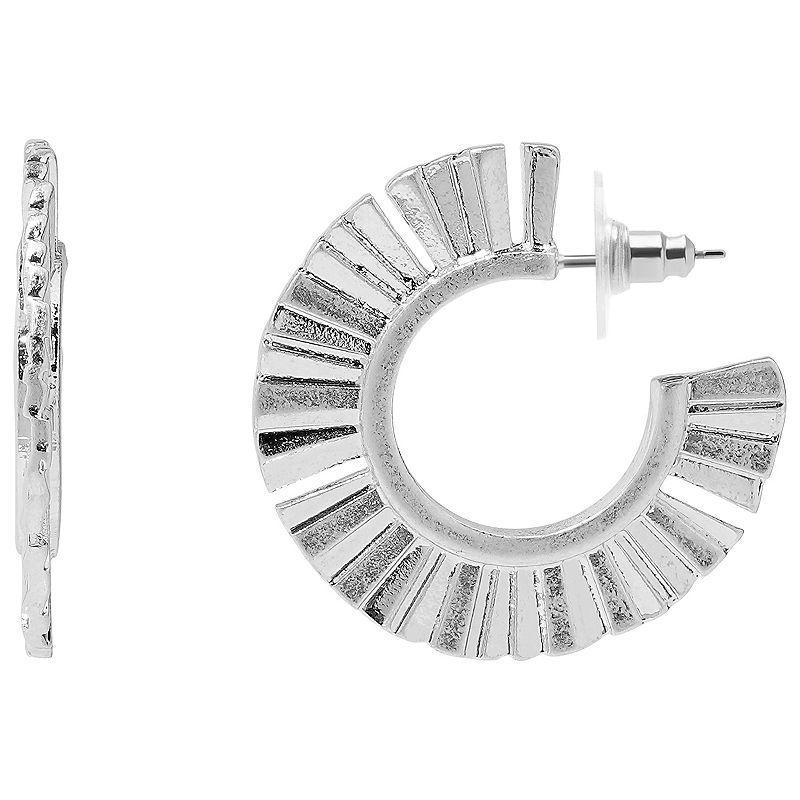 Sonoma Goods For Life Silver Tone Starburst C-Hoop Earrings, Womens, None Product Image