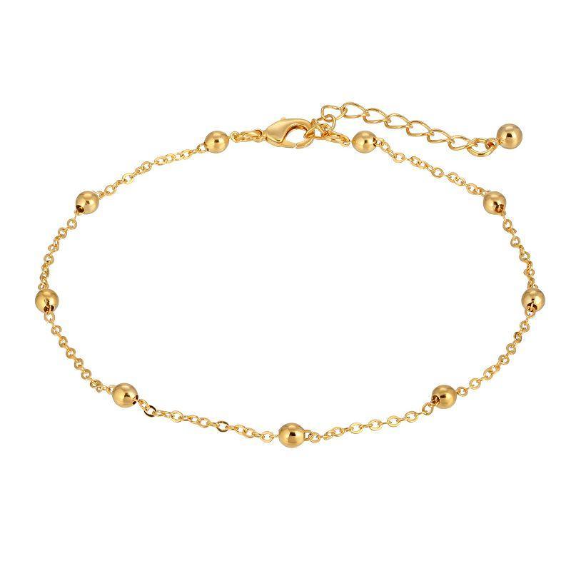 Womens Gold-Tone Chain Anklet Product Image