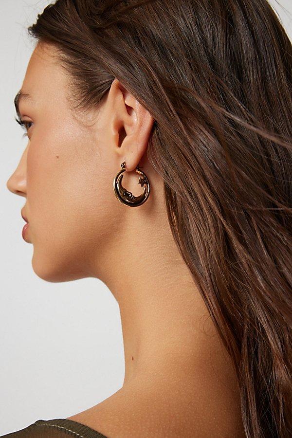 Moon Hoop Earring Womens at Urban Outfitters Product Image