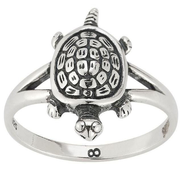 Sunkissed Sterling Sterling Silver Oxidized Turtle Ring, Womens Silver Tone Product Image