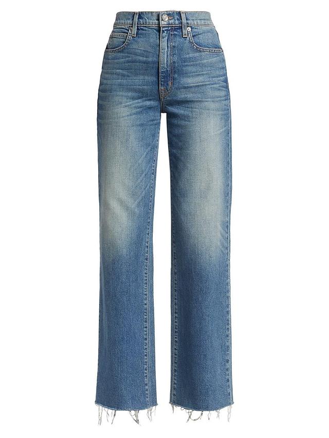 SLVRLAKE Grace High Waist Raw Hem Wide Leg Jeans Product Image