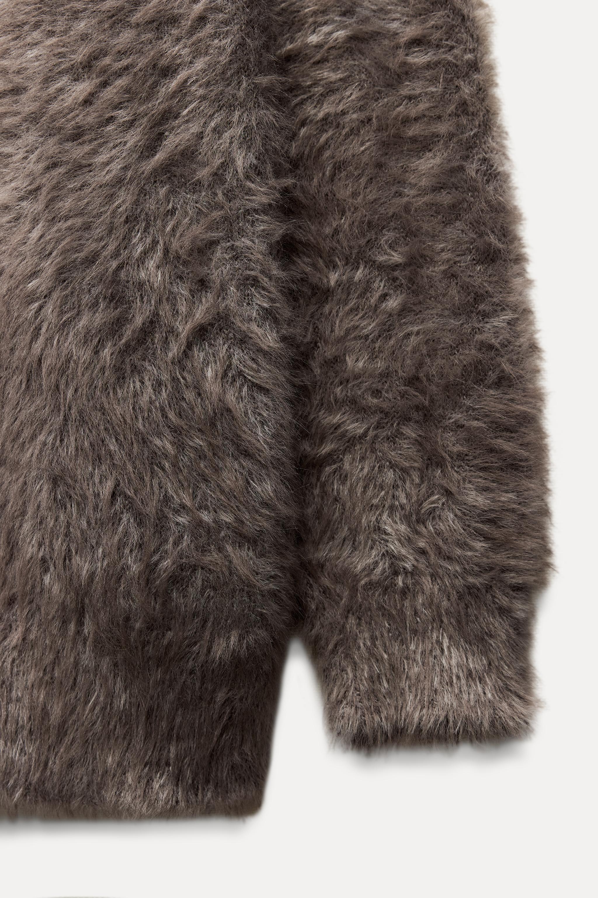 FAUX FUR KNIT SWEATER Product Image