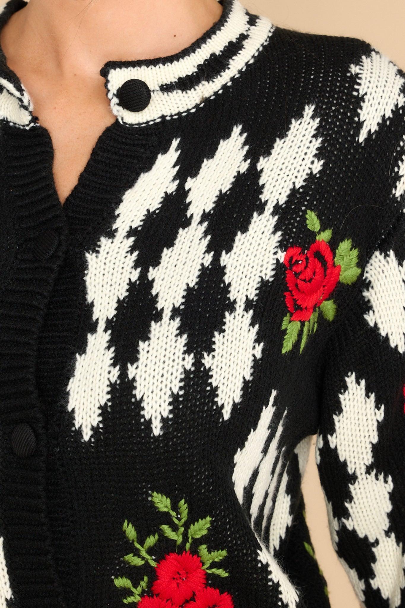 Second Chances Black Multi Print Cardigan Product Image