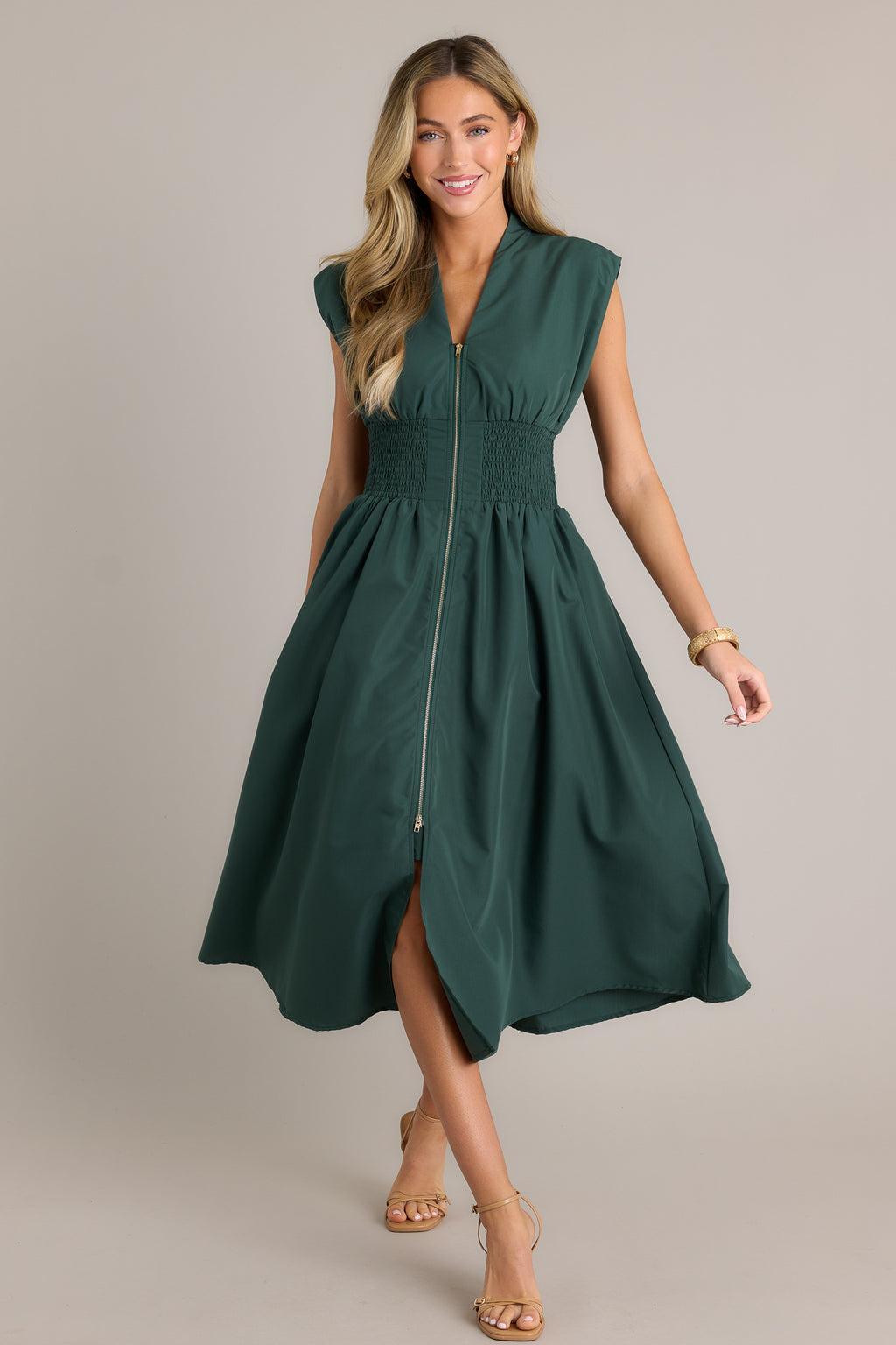 Circle Of Friends Hunter Green Midi Dress Product Image