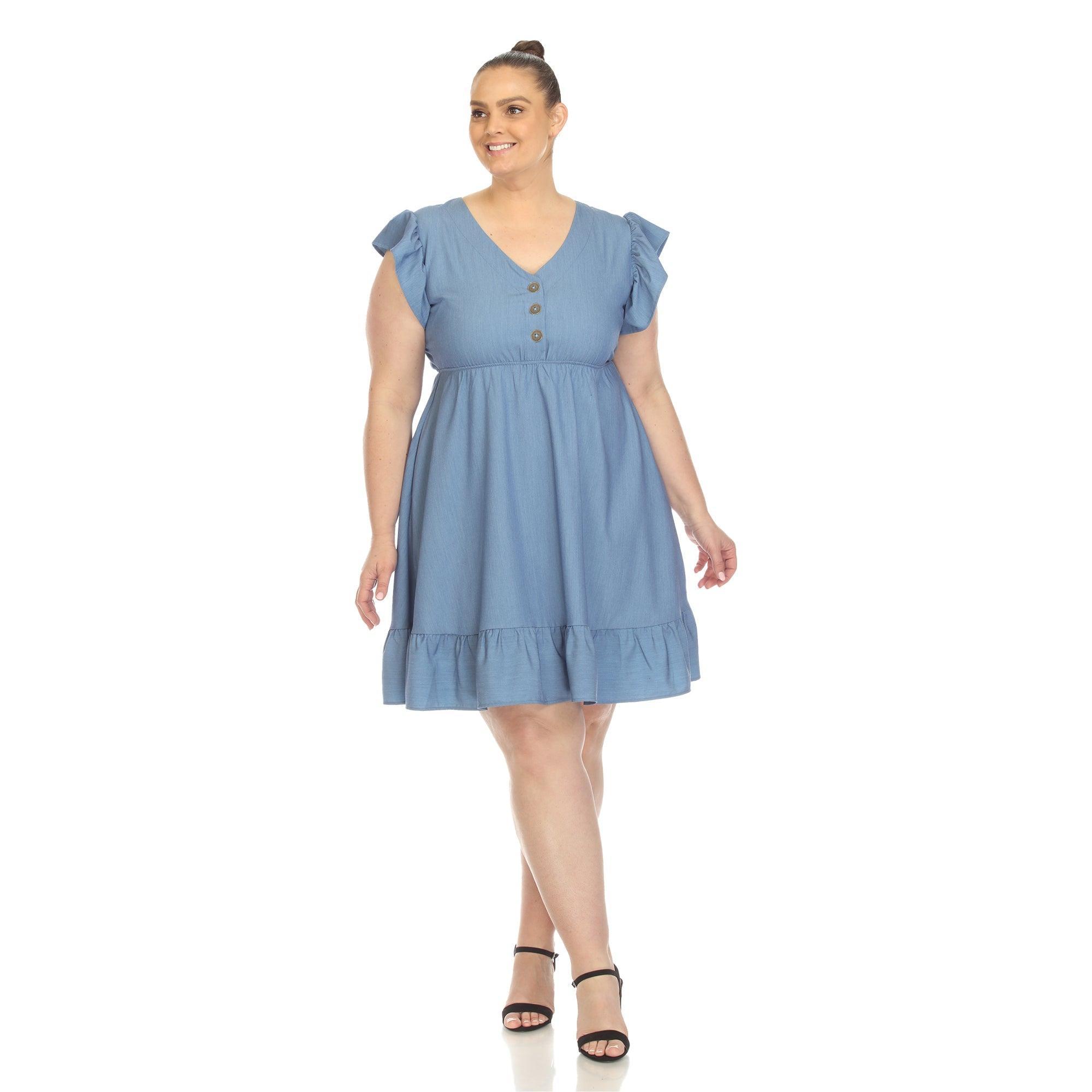 Ruffle Sleeve Knee-Length Dress - Plus Product Image