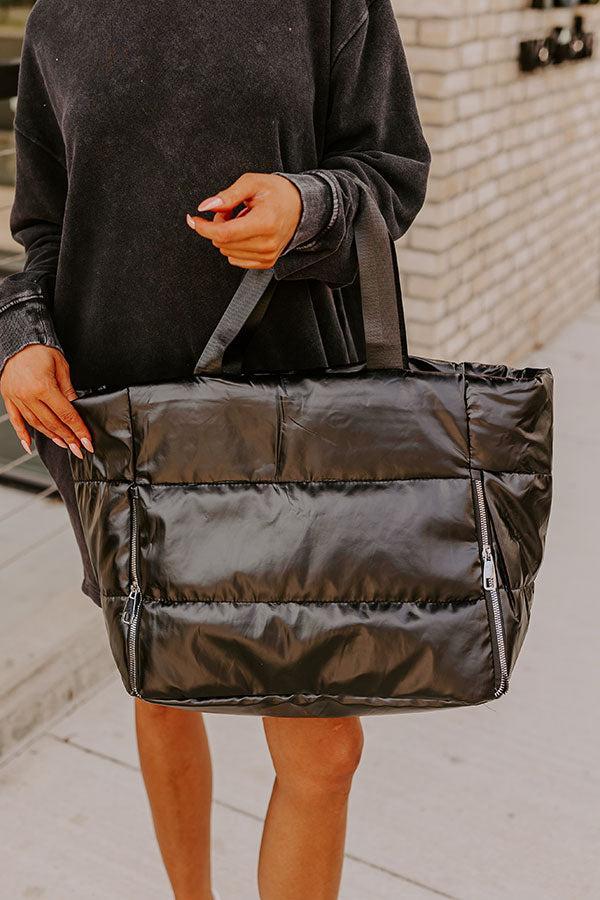 Weekend Getaway Puffer Tote in Black Product Image