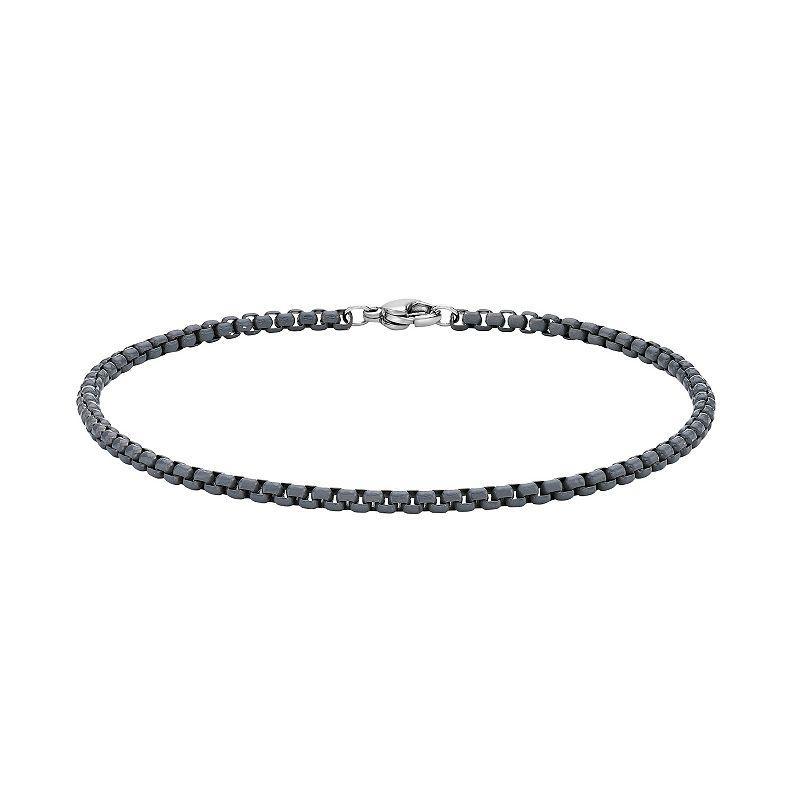 Mens LYNX Stainless Steel Gray Acrylic Chain Bracelet Product Image