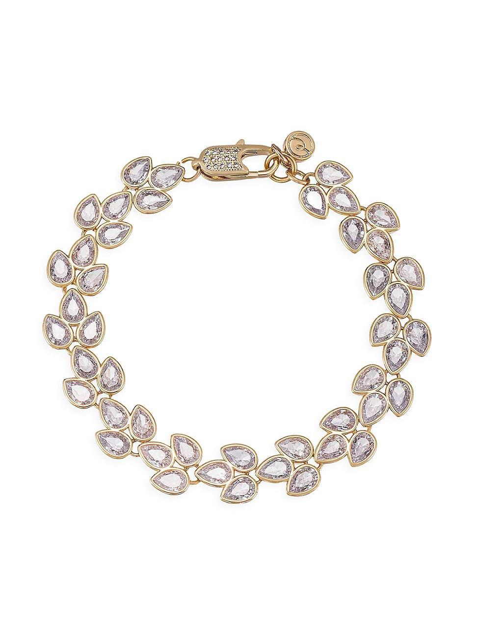 Womens 18K Gold-Plated & Cubic Zirconia Cluster Bracelet Product Image