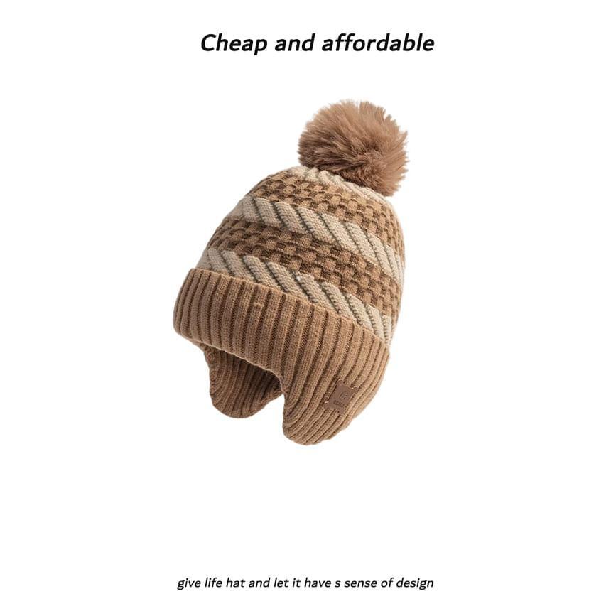 Pom Pom Knit Trapper Hat Product Image