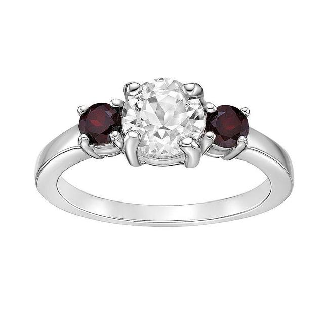 Gemminded Sterling Silver White Topaz & Gemstone Ring, Womens Product Image