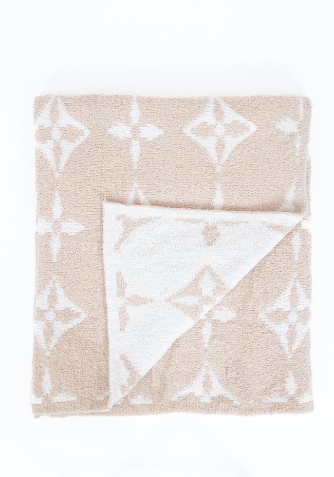 Make Me Believe Monogram Tan and Cream Blanket Product Image