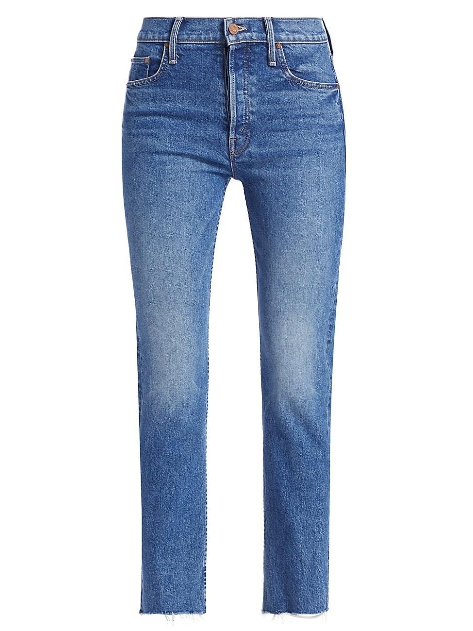 MOTHER The Tomcat Frayed High Waist Ankle Straight Leg Jeans Product Image