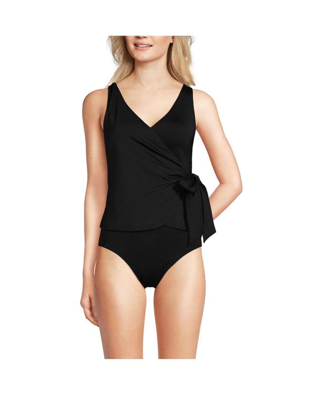 Lands End Womens Chlorine Resistant Side Tie V-neck Tankini Swimsuit Top Product Image