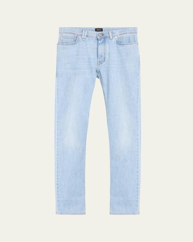 Mens Slim-Fit Light Wash Denim Jeans Product Image