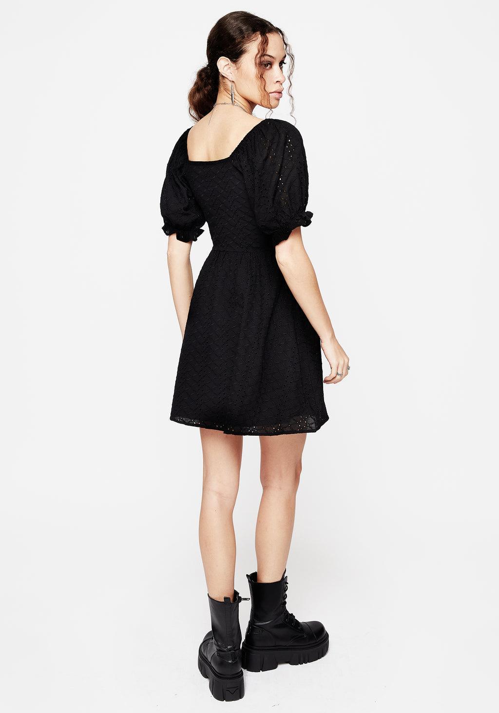 Euthymia Broderie Puff Sleeve Mini Dress Product Image