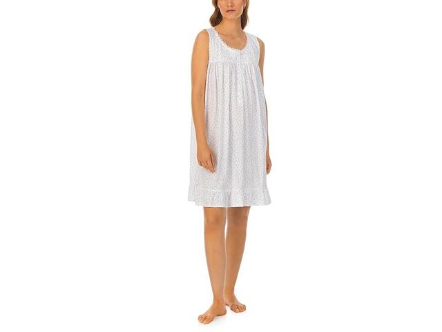 Eileen West Cotton Pointelle Sleeveless Chemise (Rosebuds) Women's Pajama Product Image