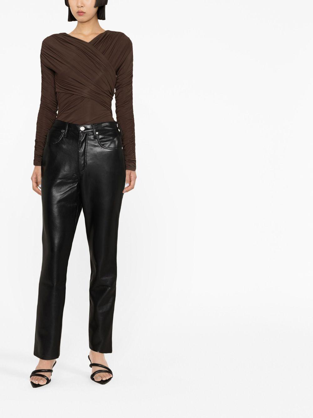 FRAME Recycled Leather-blend Trousers In Schwarz Product Image