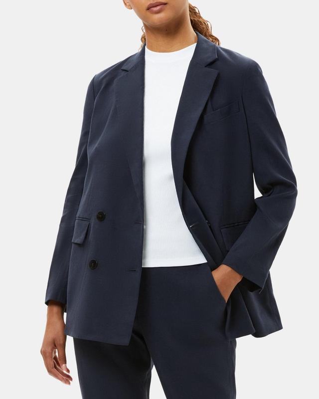 Double-Breasted Jacket in Linen Product Image