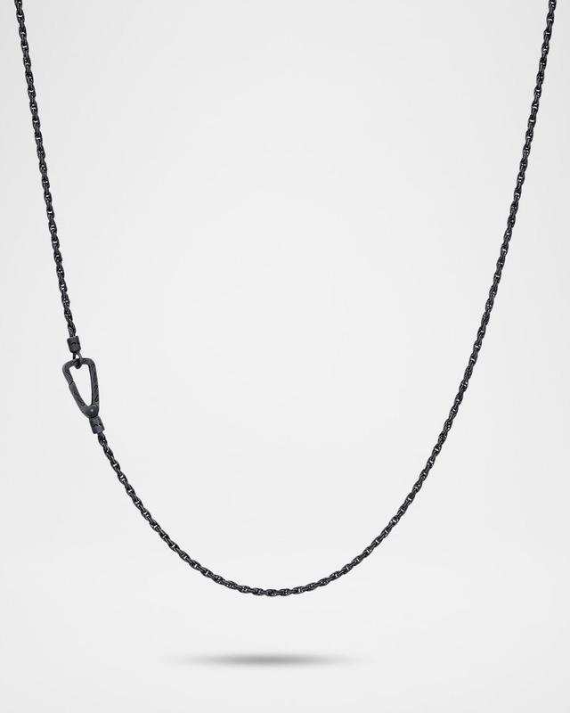 Mens Ulysses Oxidized Sterling Silver Rope Chain Necklace, 24.5L Product Image