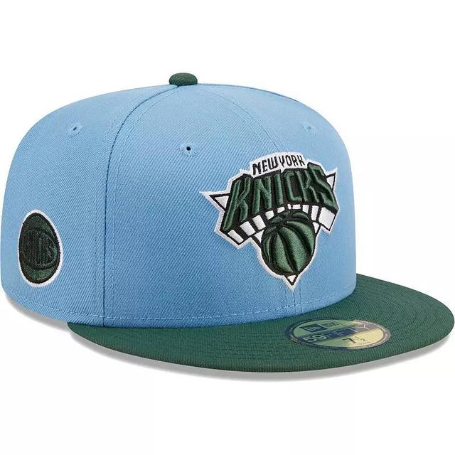 Mens New Era Blue/Green New York Knicks Two-Tone 59FIFTY Fitted Hat Product Image