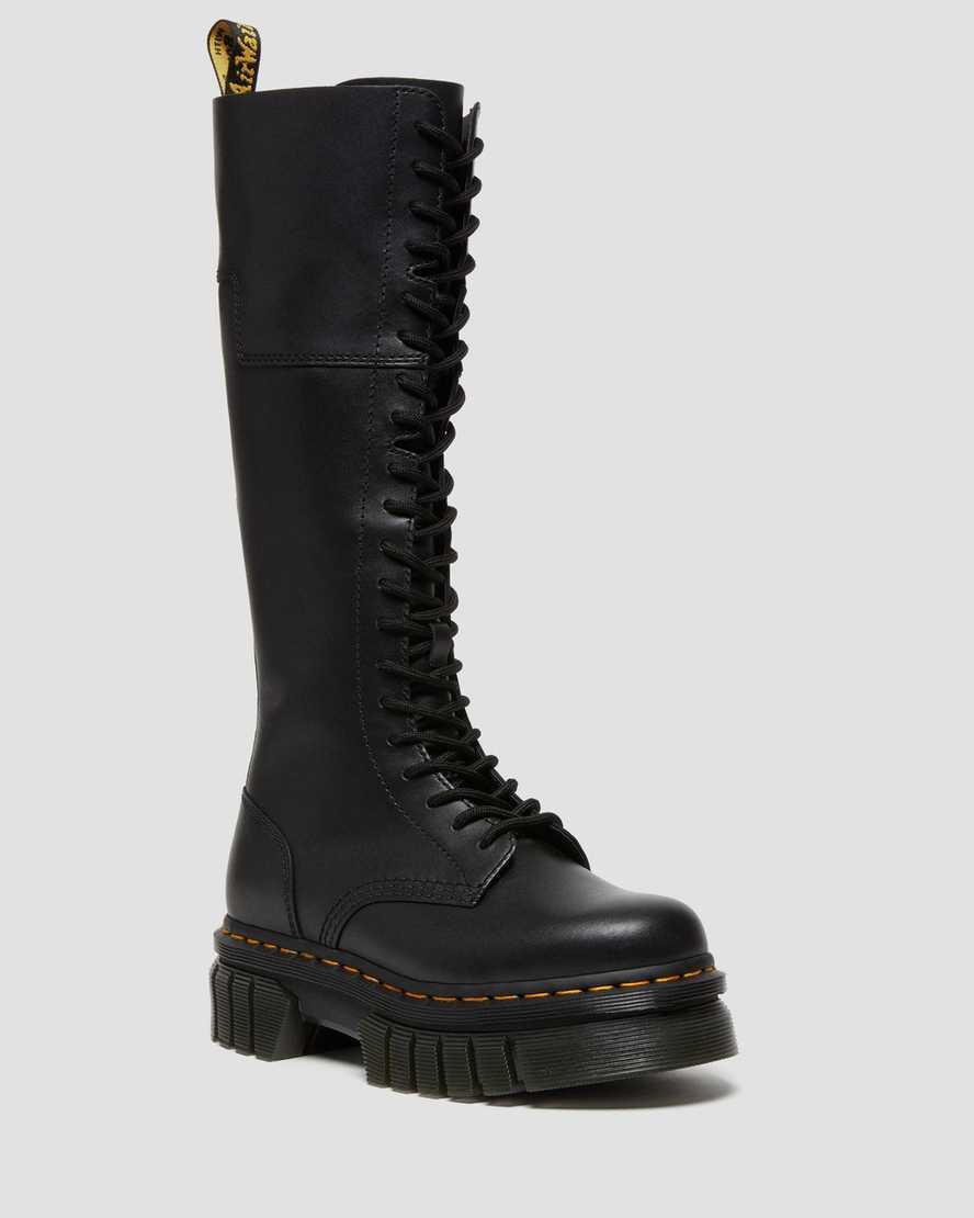 Audrick 20-Eye Leather Knee High Platform Boots Product Image