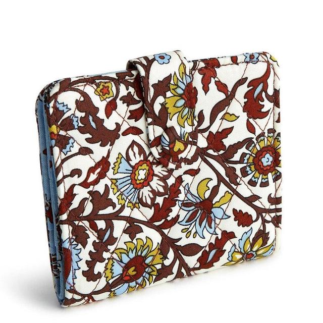 Vera Bradley Small Tab Wallet Women in Marrakesh Vines Cream Brown/White Product Image