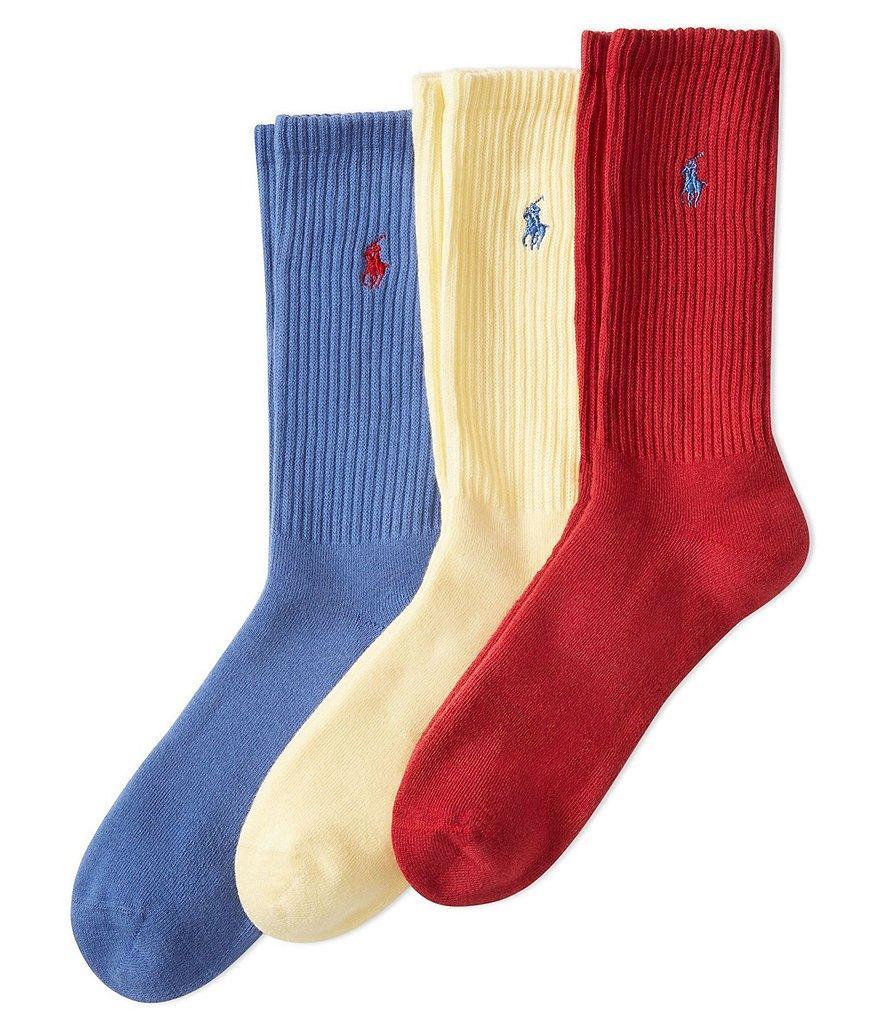 Polo Ralph Lauren Solid Cushioned Knit Ribbed Socks 3-Pack Product Image