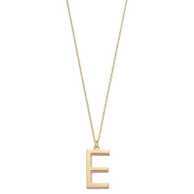 City Luxe Gold Tone Initial Charm Pendant Necklace, Womens Gold Tone E Product Image