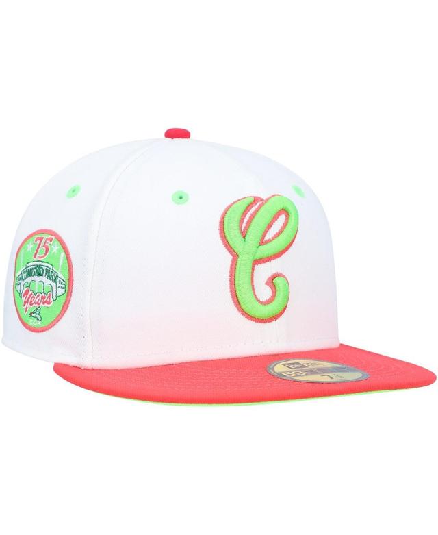 Mens New Era /Coral Chicago Sox Cooperstown Collection Comiskey Park 75th Anniversary Strawberry Lolli 59FIFTY Fitted Hat Product Image