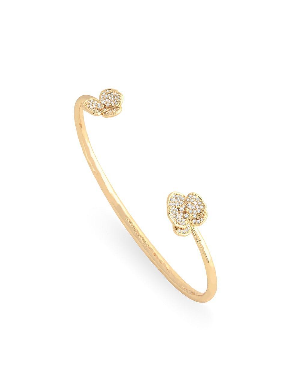 Womens Orchid 18K Gold-Plated & Cubic Zirconia Bangle Product Image