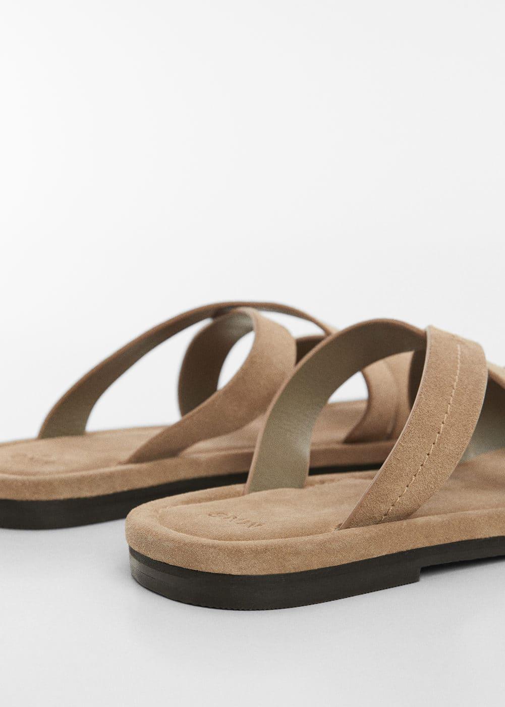 MANGO MAN - Split leather sandal with crossed straps sandMen Product Image