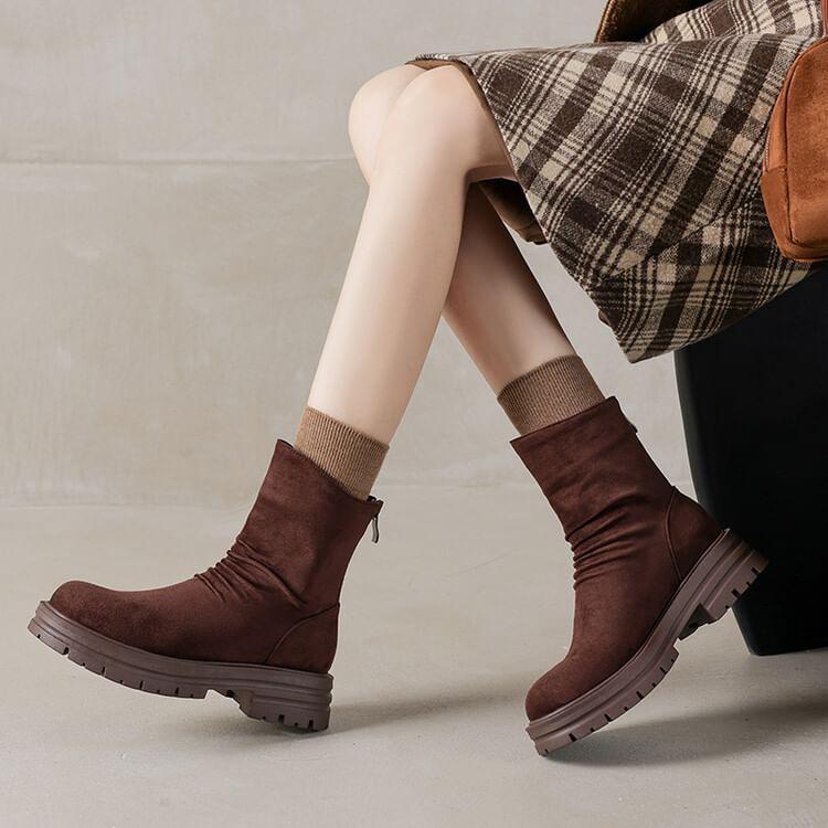 Platform Faux Suede Short Boots product image