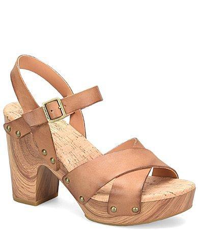 Kork-Ease Drew Leather Cross Banded Platform Sandals Product Image