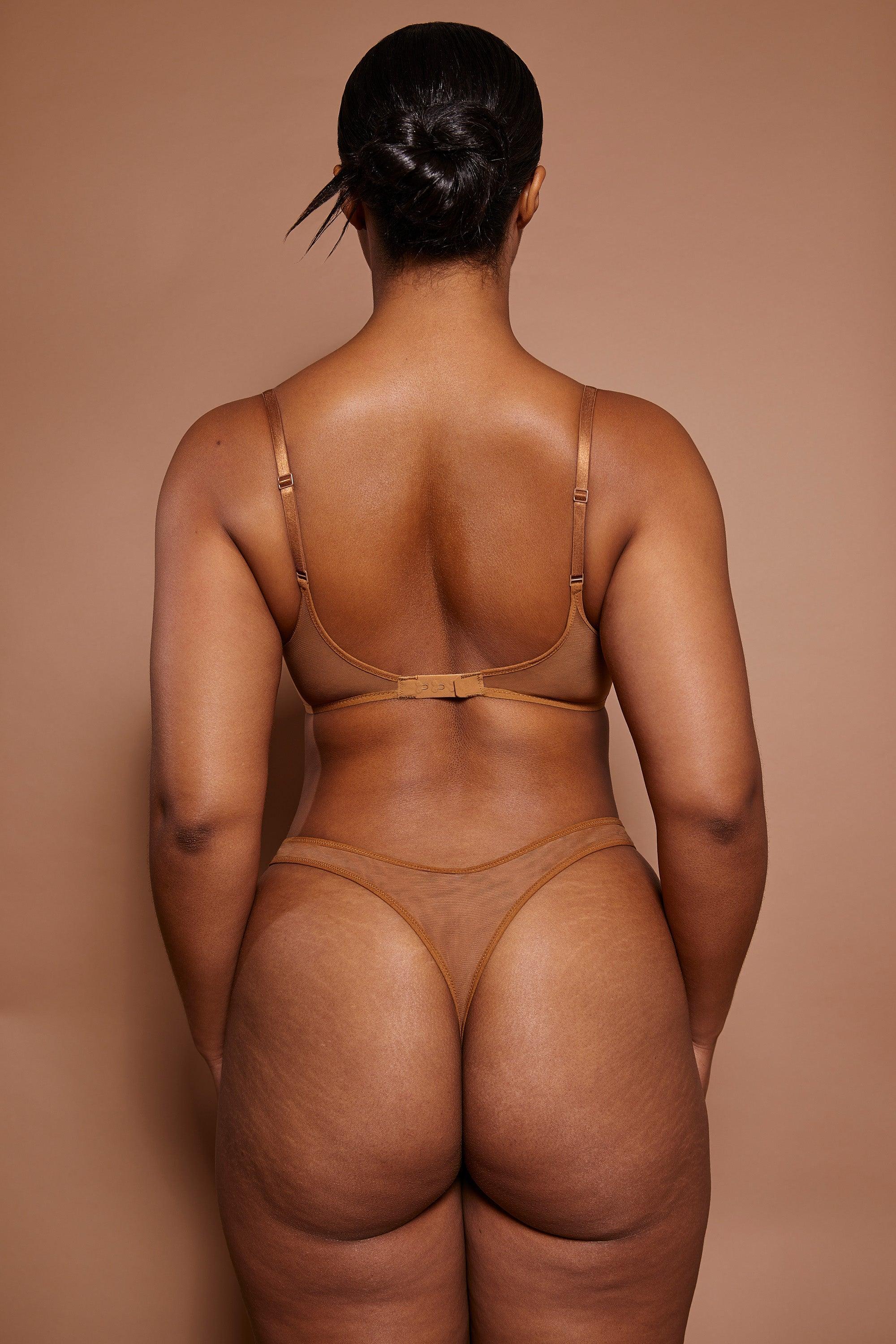 Soft Mesh Thong in Almond Product Image