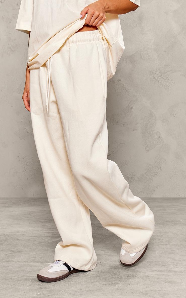 Petite Cream Oversized Wide Leg Joggers Product Image