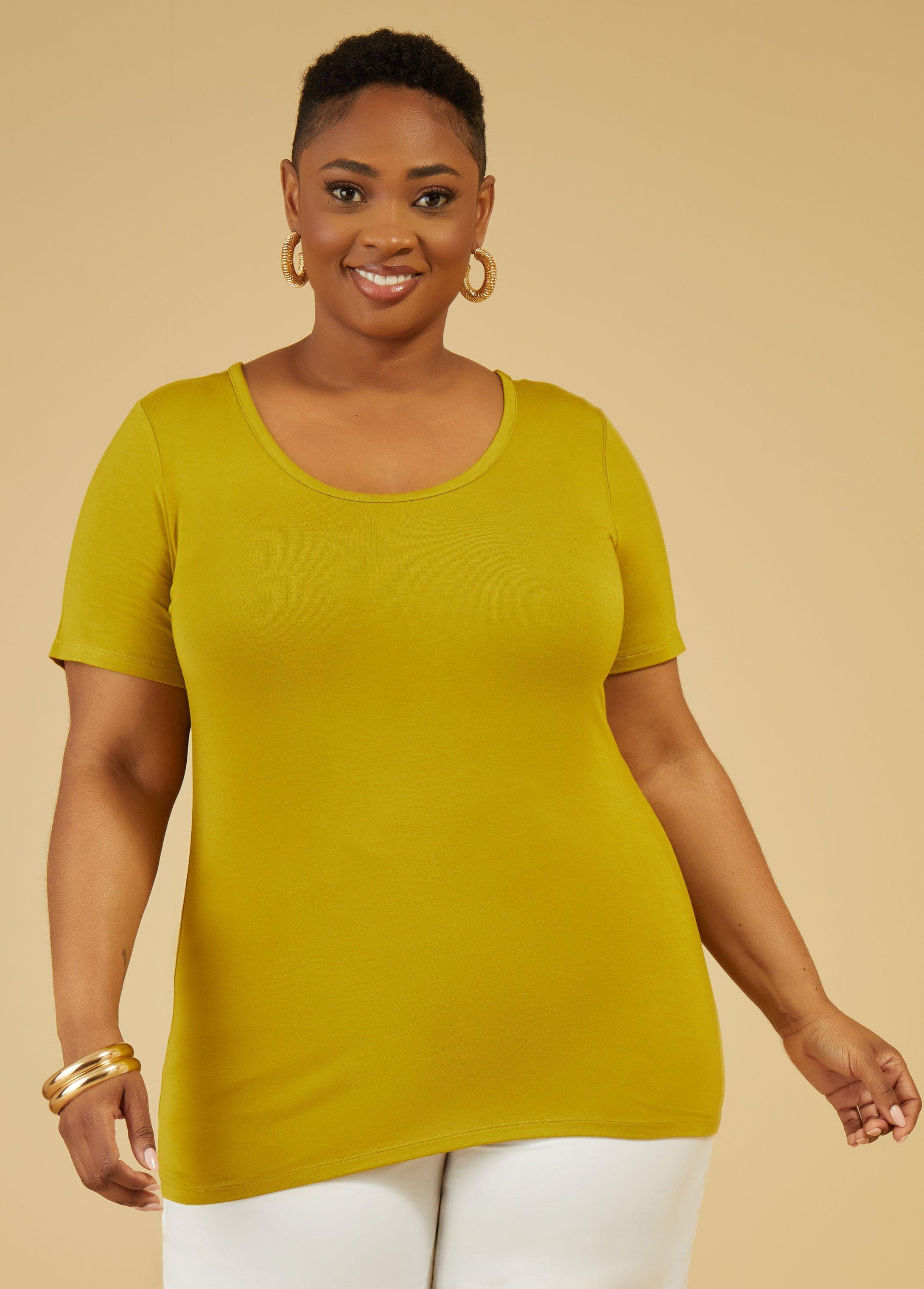 Plus Size Basic Jersey Scoop Neck Tee Ashley Stewart Product Image