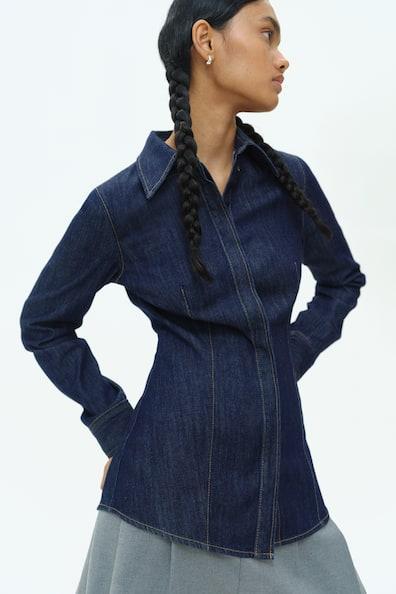 Tapered-Waist Denim Shirt Product Image