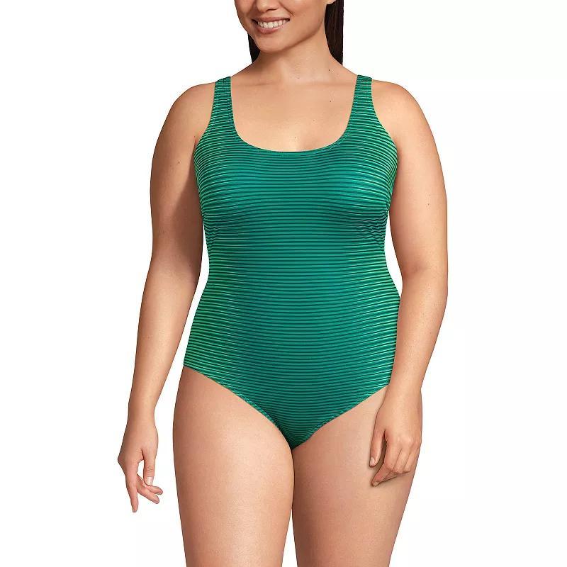 Plus Size Lands End Tugless Sporty One Piece Swimsuit, Womens Product Image