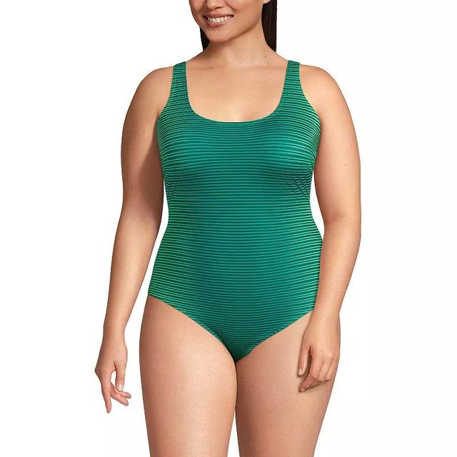 Plus Size Lands End Tugless Sporty One Piece Swimsuit, Womens Product Image