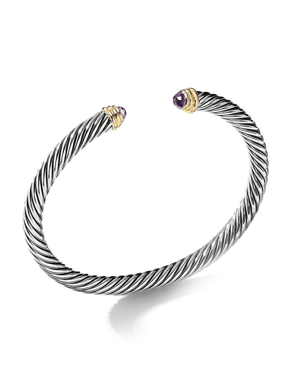 Womens Classic Cable Bracelet In Sterling Silver Product Image